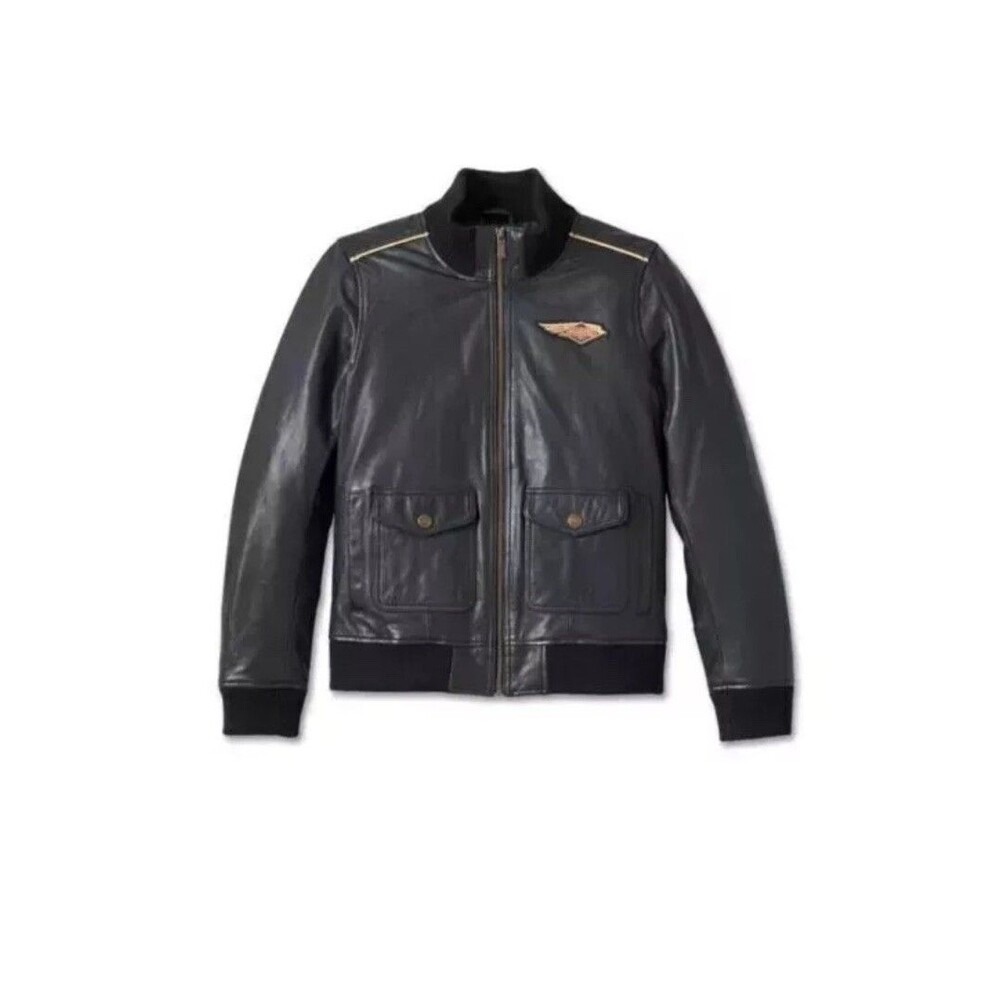 Harley Davidson Bomber 120th Anniversary Jacket Leather Black Women’s Sz 1W NWT